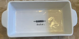 Rae Dunn BAKE Loaf Baking Pan Dish 9 x 5 Artisan Collection HTF New w/tags - Picture 1 of 8