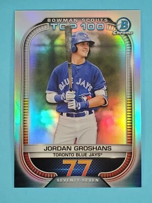 2021 Bowman Chrome Scouts Top 100 Jordan Groshans Toronto Blue Jays #BTP-77 - Image 1 of 2