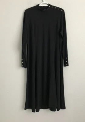 Vestido Dennis Basso Petite Italia tejido cuello falso - negro (talla 1XP) a628181 - Foto 1 de 4