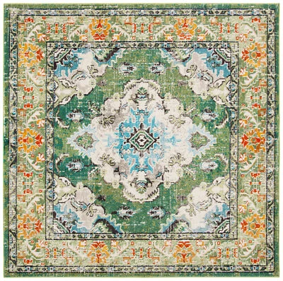 Safavieh Classic Texture Forest Green Vintage Area Rug MNC243F - Image 1 of 3