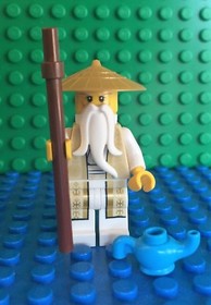 Lego SENSEI WU Golden Rope Master minifig Ninjago White Tea 70751 Sensai Woo NEW