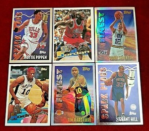1995-96 Topps Basketball Jordan Mystery Finest Refractor Stockton Hardaway