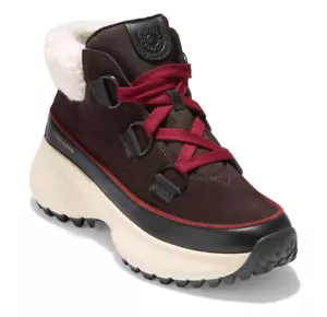 Neu im Karton Cole Haan Zerogrand Flurry Kunstfell Wanderstiefel US 7,5 dunkle Schokolade/schwarz - Bild 1 von 23