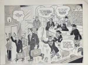 Baseball Original Comic Strip Art ~ Lee Susman~ Bay Area - FREE SHIPPING - Picture 1 of 1