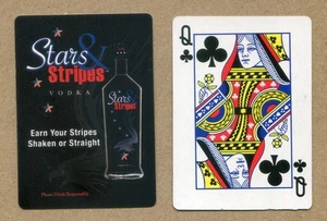 STARS & STRIPES VODKA. Queen of Clubs, SWAP PLAYING CARD - Picture 1 of 3