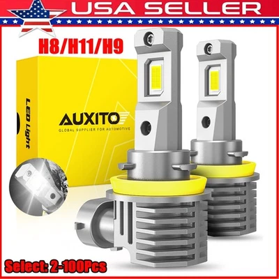 Kit de faros compactos AUXITO H8/H9/H11 LED CSP combo bombilla haz alto bajo 100x Foto 1 de 4
