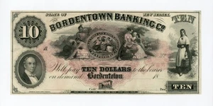 1800's $10 The Bordentown Banking Company - Bordentown, NEW JERSEY Note Ch.AU - Picture 1 of 2