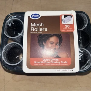 Goody Mesh Rollen 20 Rollen & Stifte schnelltrocknend glatt frei fließende Locken NEU - Bild 1 von 1