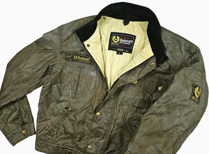 HOT VTG Men's BELSTAFF @ 1970 ROADMASTER BIKER LINED OLIVE COATED NYLON Jacket L - Picture 1 of 21