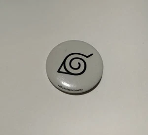 Naruto Leaf Village Symbol White Anime Button GE-7625 1" Masashi Kishimoto - Picture 1 of 4