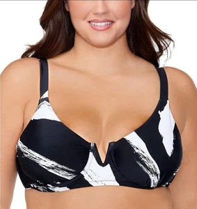 Raisins Curve Trendy Plus Size Byron Bügel Bikini Schwimm Oberteil Schwarz Gr. 24W - Bild 1 von 2