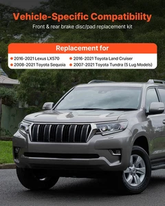 Front & Rear Ceramic Brake Kit Compatible with 2016-2021 Lexus LX570, 2016-2021 - Picture 1 of 10