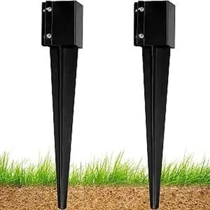 Fence Post Anchor 4''x4'', Heavy Duty Metal Fence Post Anchor Ground Spike 4'... - Picture 1 of 18