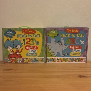 Dr Seuss Head to Tail 123's ABC’s Children's My First Floor Puzzle 2012 Complete - Picture 1 of 9