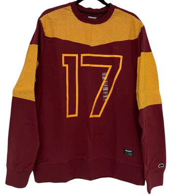 Trukfit No. 17 Pullover Sudadera Para Hombre Talla Grande Borgoña Amarillo Manga Lobb Foto 1 de 4