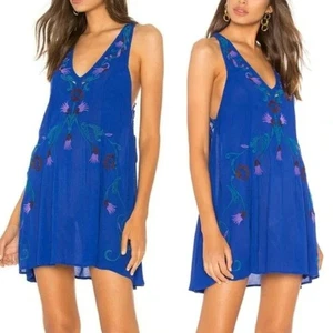 Vestido bordado Intimately Free People azul festival Adelaida para mujer mediano - Imagen 1 de 14