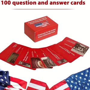 US Citizenship Flash Cards 2025, Naturalization Study Guide English Spanish Test - Picture 1 of 8