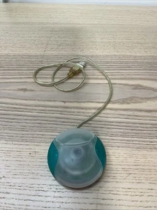 Vintage Apple M4848 Blue/Teal iMac Hockey Puck USB Wired Mouse - Picture 1 of 12