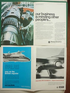 9/70 PUB PLESSEY DYNAMICS BEA TRIDENT / DOWTY JAGUAR / NORD 262 DAN-AIR AD - Picture 1 of 1