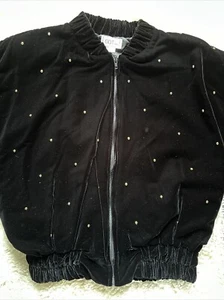 Neu! Vintage! GDT TOO Samt Bomberjacke Gr. M/L schwarz goldene Nieten SCHÖN! - Bild 1 von 11