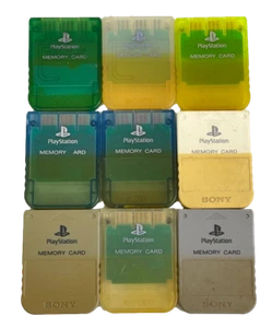 1 x Sony Playstation 1 Memory Card 1MB PS1 Genuine Stained Random Selection - Picture 1 of 2