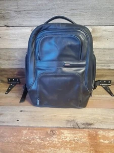 TUMI Black LEATHER Backpack - Picture 1 of 11