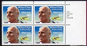 C132 40c Piper hair touches top ZIP block MNH - Picture 1 of 1