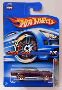 Hot Wheels 2006 Red Line Series Black 1968 Nova #098 w/Redlines - MOC - Picture 1 of 7