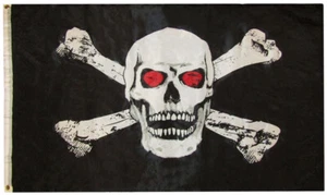 3x5 Pirate Red Eyes 3'x5' Premium Quality Heavy Duty 100D Polyester Flag (RUF) - Picture 1 of 4