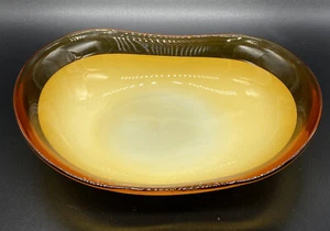 MCM Amber Cream To White Bowl Murano Style Oval Shaped Candy Dish Ashtray - Picture 1 of 9