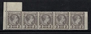 MONACO STAMP YVERT 2 " PRINCE CHARLES III 2 c VIOLET GRAY STRIP OF 5 " MNH F-VF - Picture 1 of 2
