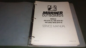 Mercury Mariner Outboard 40A 40B 40C W40 Service Manual 90-884520 - Picture 1 of 9