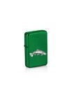 Ppf04 Sea Trout  Pewter Pendant On A Petrol Wind Proof Green Lighter