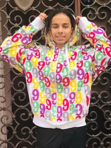 Men's Gino Green Global White/Multicolor Hoodie - Picture 1 of 4