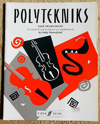 Polytekniks - Easy Violin Duets - Polly Waterfield: 14pcs 17pgs 1992 Faber Clean • 5.49€