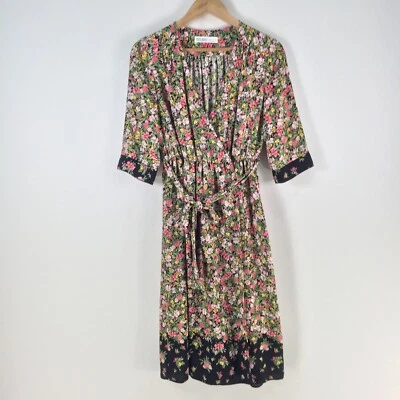 Vestido Zara mujer M aus 10 fit acampanado multicolor floral manga 3/4 cuello 112379 Foto 1 de 4