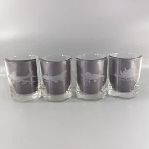 NASA Whiskey Lowball Glass Perkin-Elmer Simulation Team Aircraft 4pc VTG Set - Picture 1 of 19