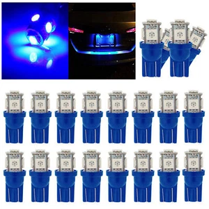 20pcs 194 Ice Blue T10 LED License Plate Light Bulbs 5SMD W5W 2825 158 192 168 - Picture 1 of 11