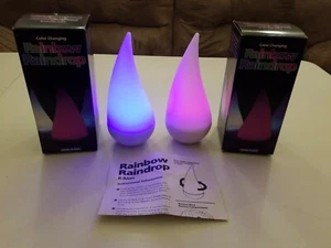 Lot of 2 Fortune Products R-RAIN Color Changing Rainbow Raindrop Stand or Float  - Picture 1 of 12