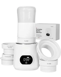 Bottle Warmer, Fast Heating, with 4 Adapters,4 Temperature Settings, Pearl White - Picture 1 of 8