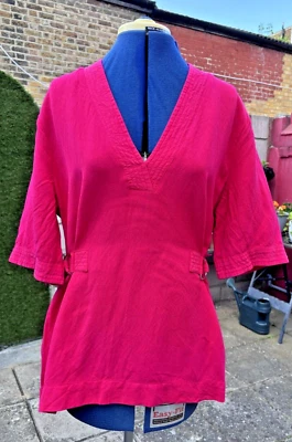 BNWT Scotch & Soda Hot Pink Linen Mix Summer Casual Party Shirt Blouse Size XL - Image 1 of 4