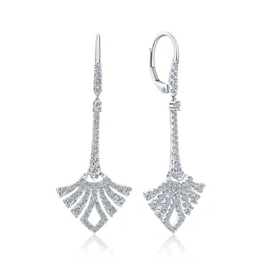 Classic Design 2.80CT Round Cut White Simulated Sapphire Women's Bridal Earrings - Picture 1 of 6