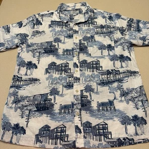 Croft & Barrow Hawaiian Tropical Style Men's Short Sleeve Lg Shirt Button Beach - Picture 1 of 12