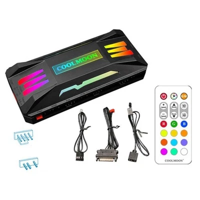 RGB Controller 4Pin PWM & 5V 3Pin ARGB Mit Fernbedienung Für PC Lüfter - Bild 1 von 4