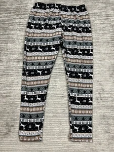 No Boundaries Leggings Juniors Xl Multicolor Reindeer Print Pull on Polyester - Picture 1 of 12