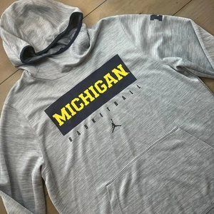 Michigan Wolverines Hoodie Herren Large grau NCAA Basketball Pullover Nike Jordan - Bild 1 von 11