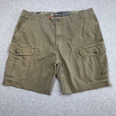 Vintage St. John’s Bay Rugged Cargo Shorts Mens 40 Raw Hem Olive Green Y2K Work - Image 1 of 4