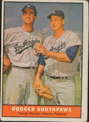 1961 Topps Baseball Dodger Southpaws (Sandy Koufax / Johnny Podres) CPC #207 - Image 1 of 2