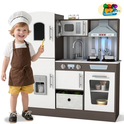 Juego de cocina para niños Juego de cocina de madera Juguete Niño Pequeño Regalo Sonido, Luz Foto 1 de 4