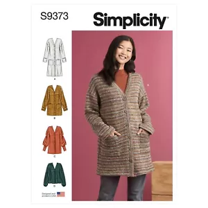 SIMPLICITY 9373 MISSES KNIT CARDIGANS TOPS Sewing Pattern Sizes XXS - XXL - Picture 1 of 8